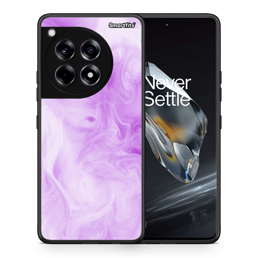 Θήκη OnePlus 12 Lavender Watercolor από τη Smartfits με σχέδιο στο πίσω μέρος και μαύρο περίβλημα | OnePlus 12 Lavender Watercolor case with colorful back and black bezels