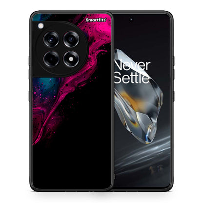 Θήκη OnePlus 12 Pink Black Watercolor από τη Smartfits με σχέδιο στο πίσω μέρος και μαύρο περίβλημα | OnePlus 12 Pink Black Watercolor case with colorful back and black bezels