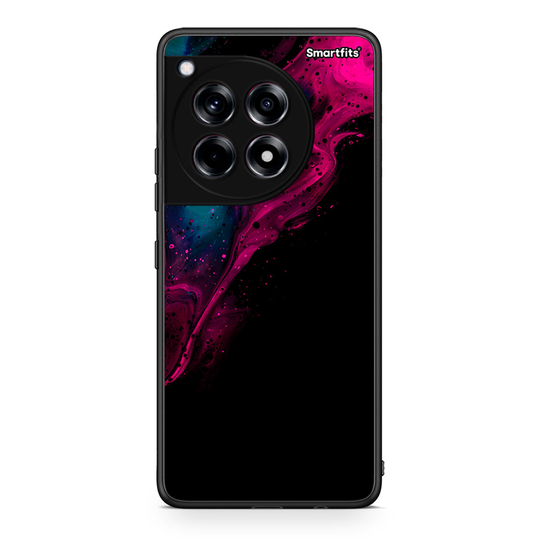 4 - OnePlus 12 Pink Black Watercolor case, cover, bumper