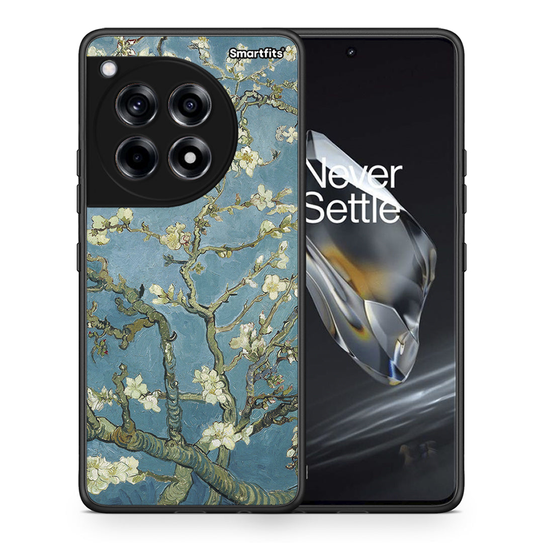Θήκη OnePlus 12 White Blossoms από τη Smartfits με σχέδιο στο πίσω μέρος και μαύρο περίβλημα | OnePlus 12 White Blossoms case with colorful back and black bezels