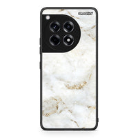 Thumbnail for OnePlus 12 White Gold Marble θήκη από τη Smartfits με σχέδιο στο πίσω μέρος και μαύρο περίβλημα | Smartphone case with colorful back and black bezels by Smartfits