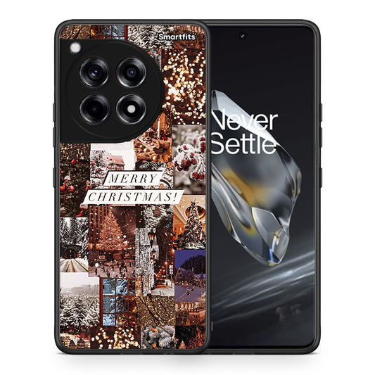 Θήκη OnePlus 12 Xmas Collage από τη Smartfits με σχέδιο στο πίσω μέρος και μαύρο περίβλημα | OnePlus 12 Xmas Collage case with colorful back and black bezels