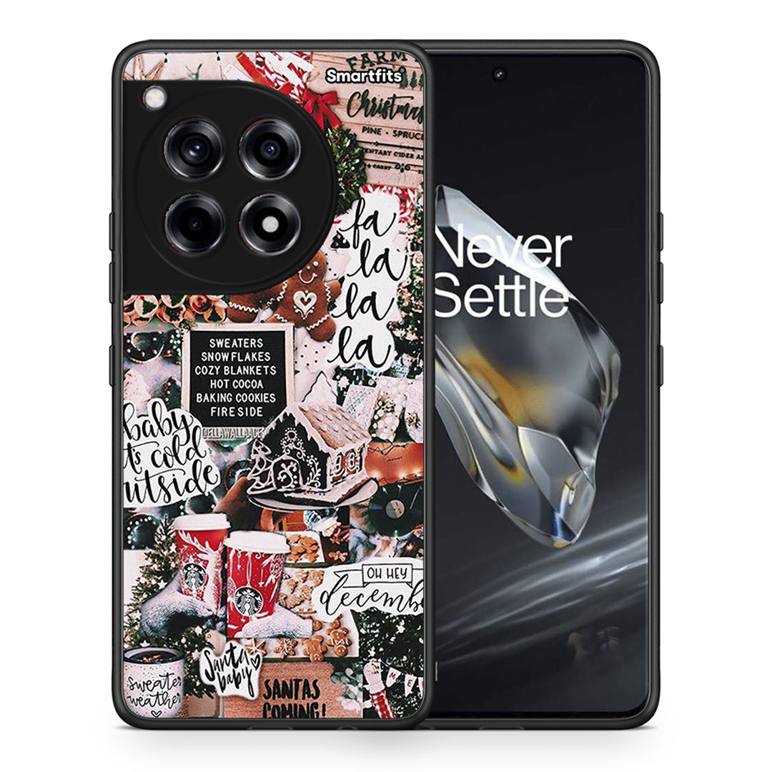 Θήκη OnePlus 12 Xmas Habbits από τη Smartfits με σχέδιο στο πίσω μέρος και μαύρο περίβλημα | OnePlus 12 Xmas Habbits case with colorful back and black bezels