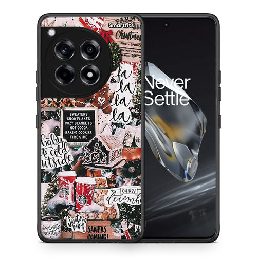 Θήκη OnePlus 12 Xmas Habbits από τη Smartfits με σχέδιο στο πίσω μέρος και μαύρο περίβλημα | OnePlus 12 Xmas Habbits case with colorful back and black bezels