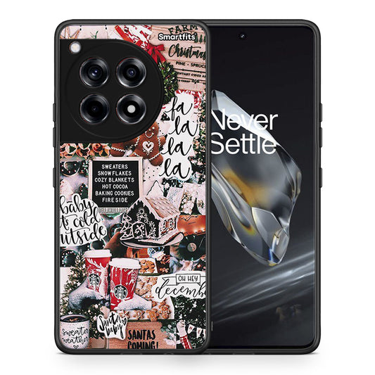 Θήκη OnePlus 12 Xmas Habbits από τη Smartfits με σχέδιο στο πίσω μέρος και μαύρο περίβλημα | OnePlus 12 Xmas Habbits case with colorful back and black bezels