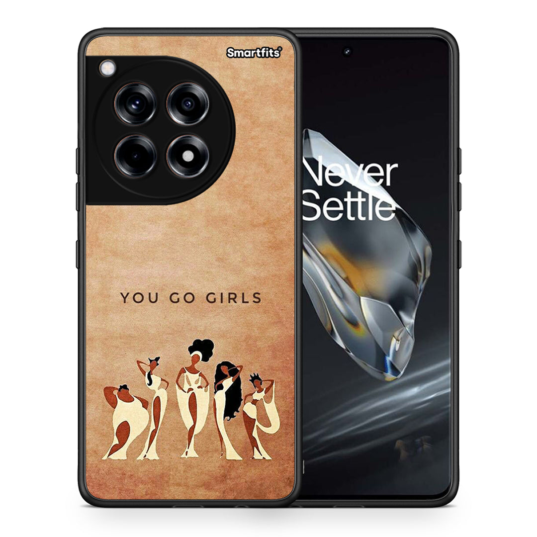 Θήκη OnePlus 12 You Go Girl από τη Smartfits με σχέδιο στο πίσω μέρος και μαύρο περίβλημα | OnePlus 12 You Go Girl case with colorful back and black bezels