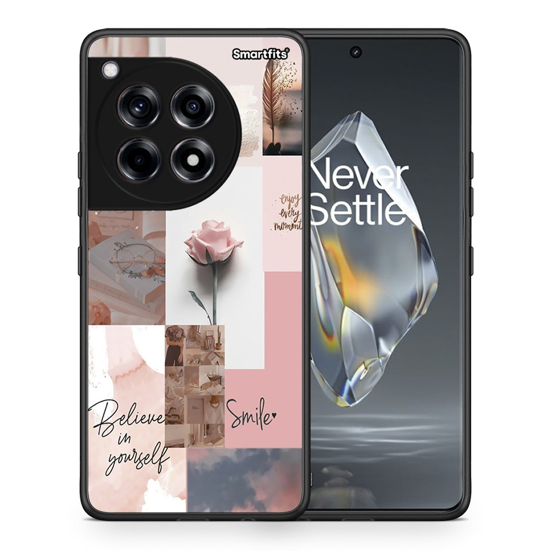 Θήκη OnePlus 12R 5G Aesthetic Collage από τη Smartfits με σχέδιο στο πίσω μέρος και μαύρο περίβλημα | OnePlus 12R 5G Aesthetic Collage case with colorful back and black bezels