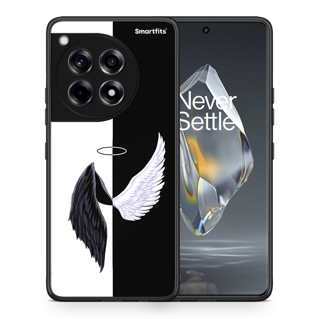 Θήκη OnePlus 12R 5G Angels Demons από τη Smartfits με σχέδιο στο πίσω μέρος και μαύρο περίβλημα | OnePlus 12R 5G Angels Demons case with colorful back and black bezels