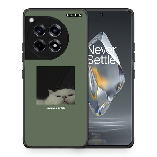 Θήκη OnePlus 12R 5G Bitch Surprise από τη Smartfits με σχέδιο στο πίσω μέρος και μαύρο περίβλημα | OnePlus 12R 5G Bitch Surprise case with colorful back and black bezels