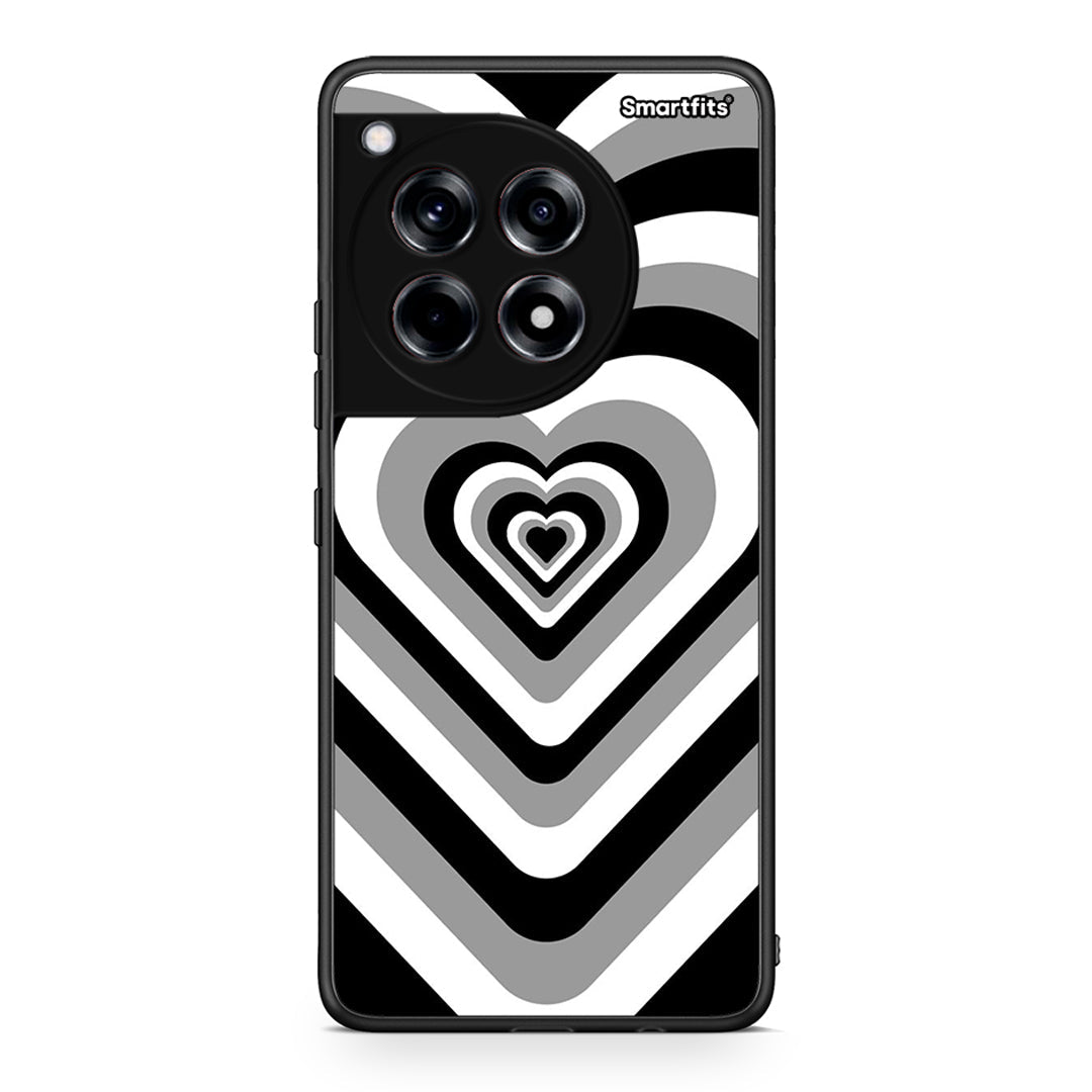 OnePlus 12R 5G Black Hearts θήκη από τη Smartfits με σχέδιο στο πίσω μέρος και μαύρο περίβλημα | Smartphone case with colorful back and black bezels by Smartfits
