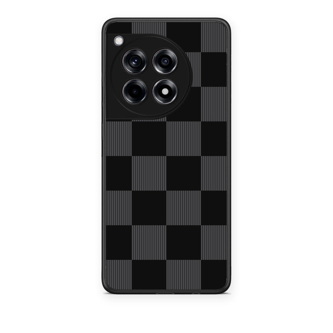Θήκη OnePlus 12R 5G Black and Charcoal Striped Checks από τη Smartfits με σχέδιο στο πίσω μέρος και μαύρο περίβλημα | OnePlus 12R 5G Black and Charcoal Striped Checks case with colorful back and black bezels