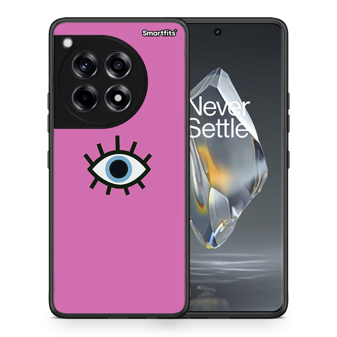 Θήκη OnePlus 12R 5G Blue Eye Pink από τη Smartfits με σχέδιο στο πίσω μέρος και μαύρο περίβλημα | OnePlus 12R 5G Blue Eye Pink case with colorful back and black bezels