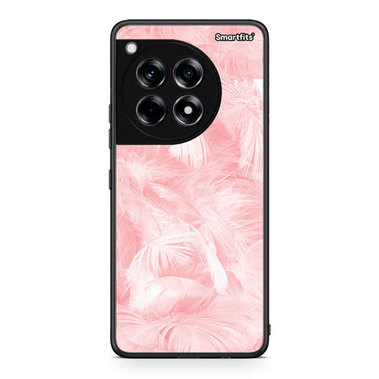 33 - OnePlus 12R 5G Pink Feather Boho case, cover, bumper