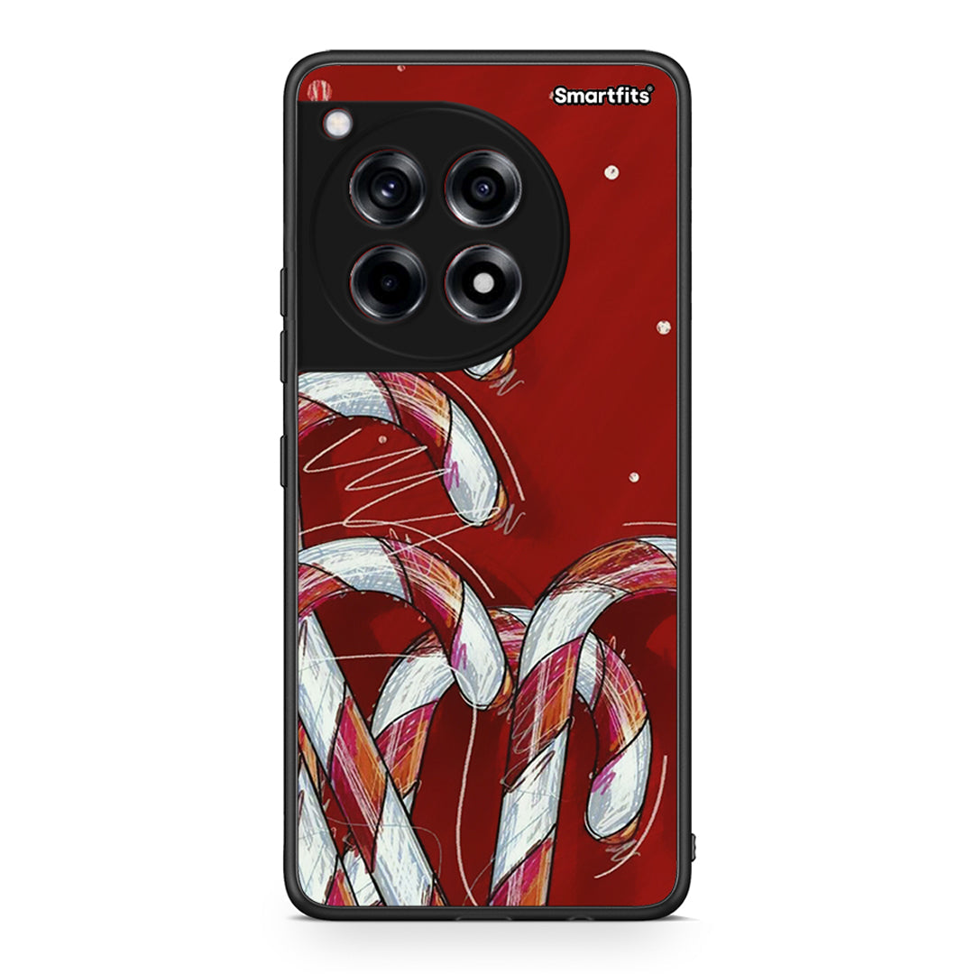 OnePlus 12R 5G Candy Cane θήκη από τη Smartfits με σχέδιο στο πίσω μέρος και μαύρο περίβλημα | Smartphone case with colorful back and black bezels by Smartfits