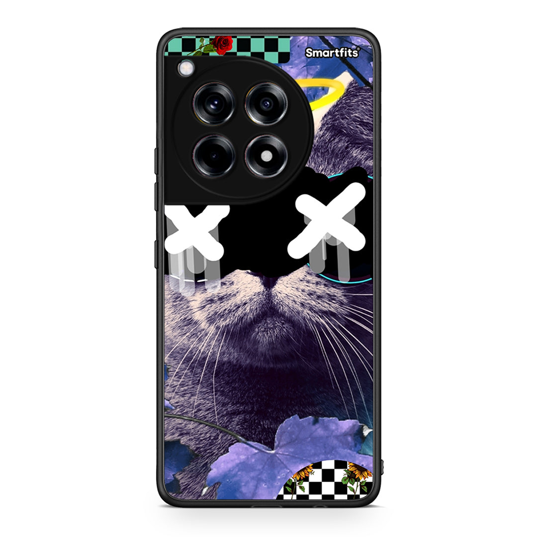 OnePlus 12R 5G Cat Collage θήκη από τη Smartfits με σχέδιο στο πίσω μέρος και μαύρο περίβλημα | Smartphone case with colorful back and black bezels by Smartfits