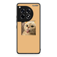 Thumbnail for OnePlus 12R 5G Cat Tongue θήκη από τη Smartfits με σχέδιο στο πίσω μέρος και μαύρο περίβλημα | Smartphone case with colorful back and black bezels by Smartfits