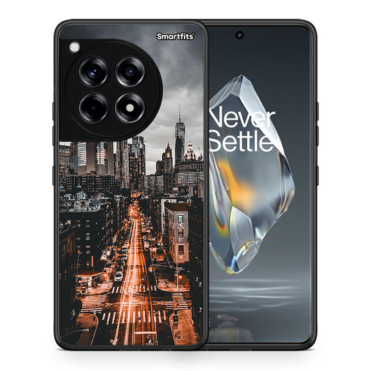 Θήκη OnePlus 12R 5G City Lights από τη Smartfits με σχέδιο στο πίσω μέρος και μαύρο περίβλημα | OnePlus 12R 5G City Lights case with colorful back and black bezels