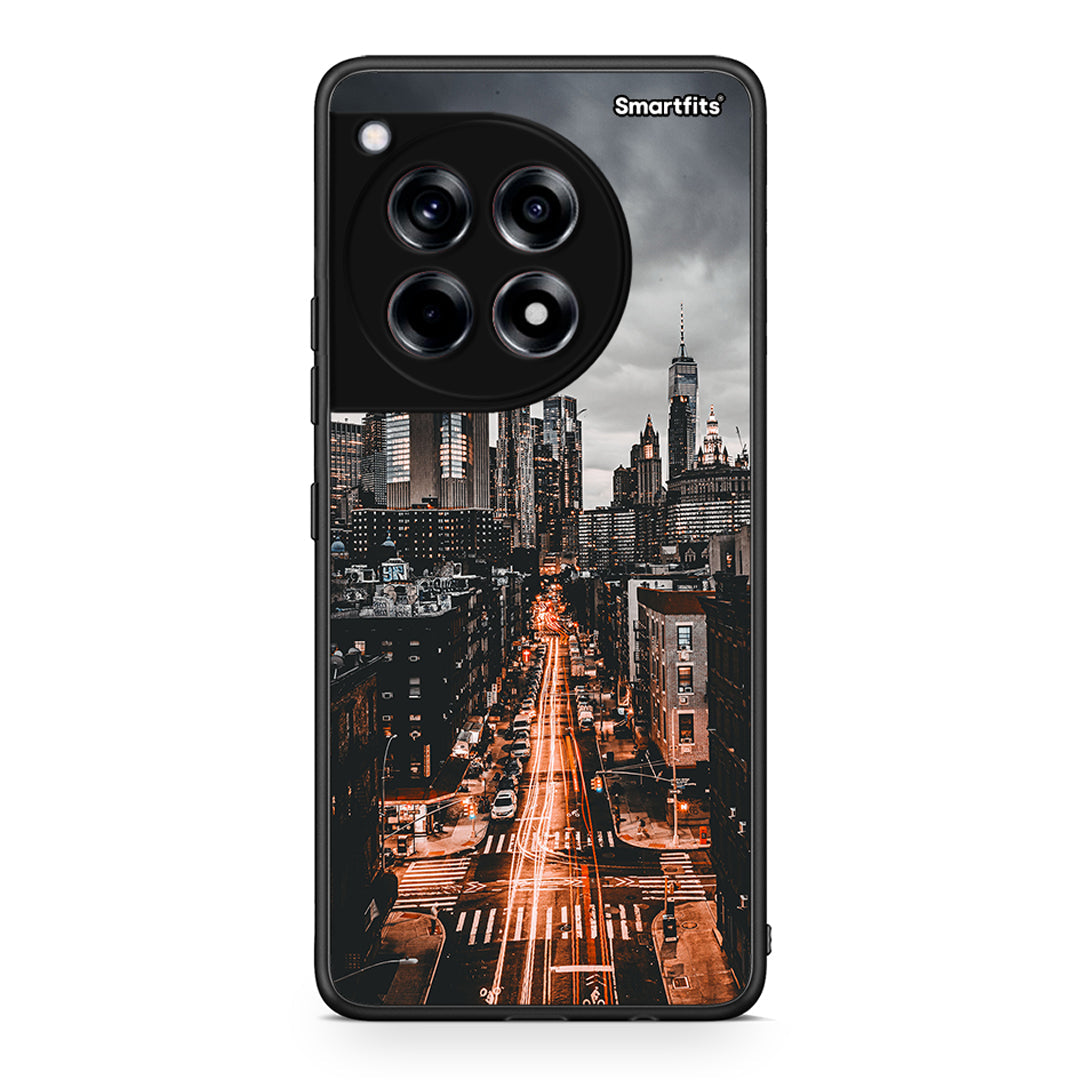 OnePlus 12R 5G City Lights θήκη από τη Smartfits με σχέδιο στο πίσω μέρος και μαύρο περίβλημα | Smartphone case with colorful back and black bezels by Smartfits