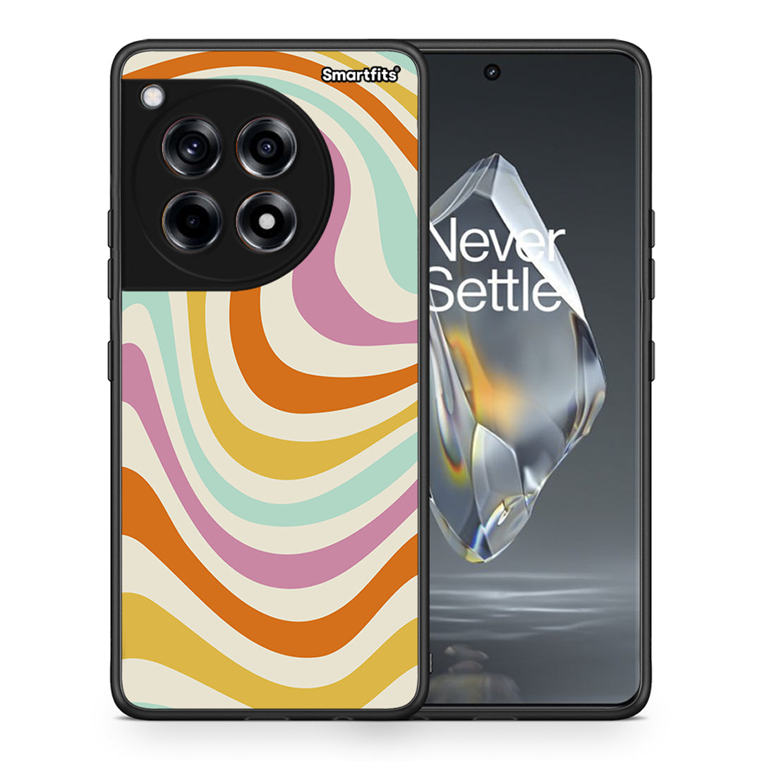 Θήκη OnePlus 12R 5G Colourful Waves από τη Smartfits με σχέδιο στο πίσω μέρος και μαύρο περίβλημα | OnePlus 12R 5G Colourful Waves case with colorful back and black bezels