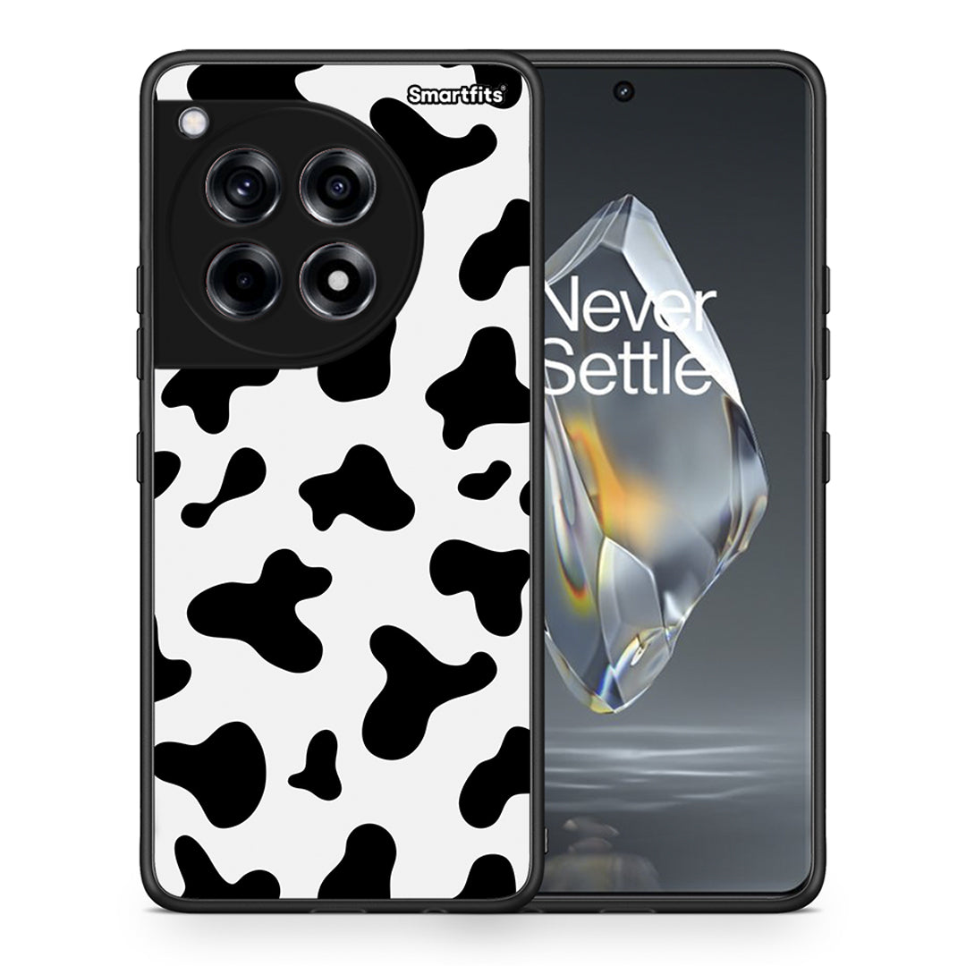 Θήκη OnePlus 12R 5G Cow Print από τη Smartfits με σχέδιο στο πίσω μέρος και μαύρο περίβλημα | OnePlus 12R 5G Cow Print case with colorful back and black bezels