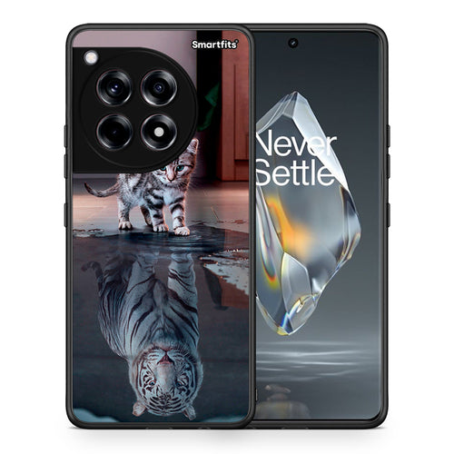 Θήκη OnePlus 12R 5G Tiger Cute από τη Smartfits με σχέδιο στο πίσω μέρος και μαύρο περίβλημα | OnePlus 12R 5G Tiger Cute case with colorful back and black bezels