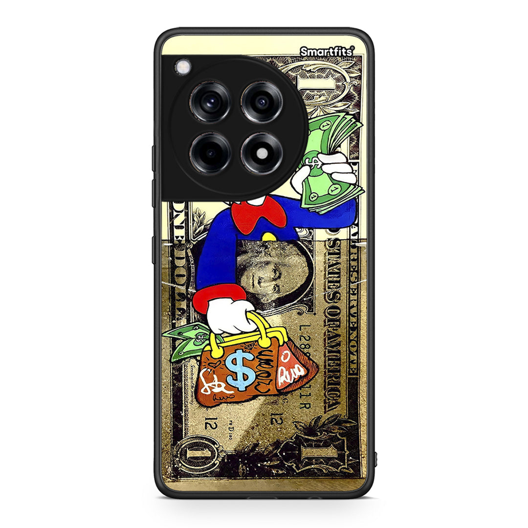 OnePlus 12R 5G Duck Money Θήκη από τη Smartfits με σχέδιο στο πίσω μέρος και μαύρο περίβλημα | Smartphone case with colorful back and black bezels by Smartfits