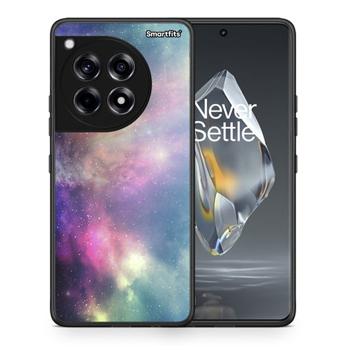 Θήκη OnePlus 12R 5G Rainbow Galaxy από τη Smartfits με σχέδιο στο πίσω μέρος και μαύρο περίβλημα | OnePlus 12R 5G Rainbow Galaxy case with colorful back and black bezels