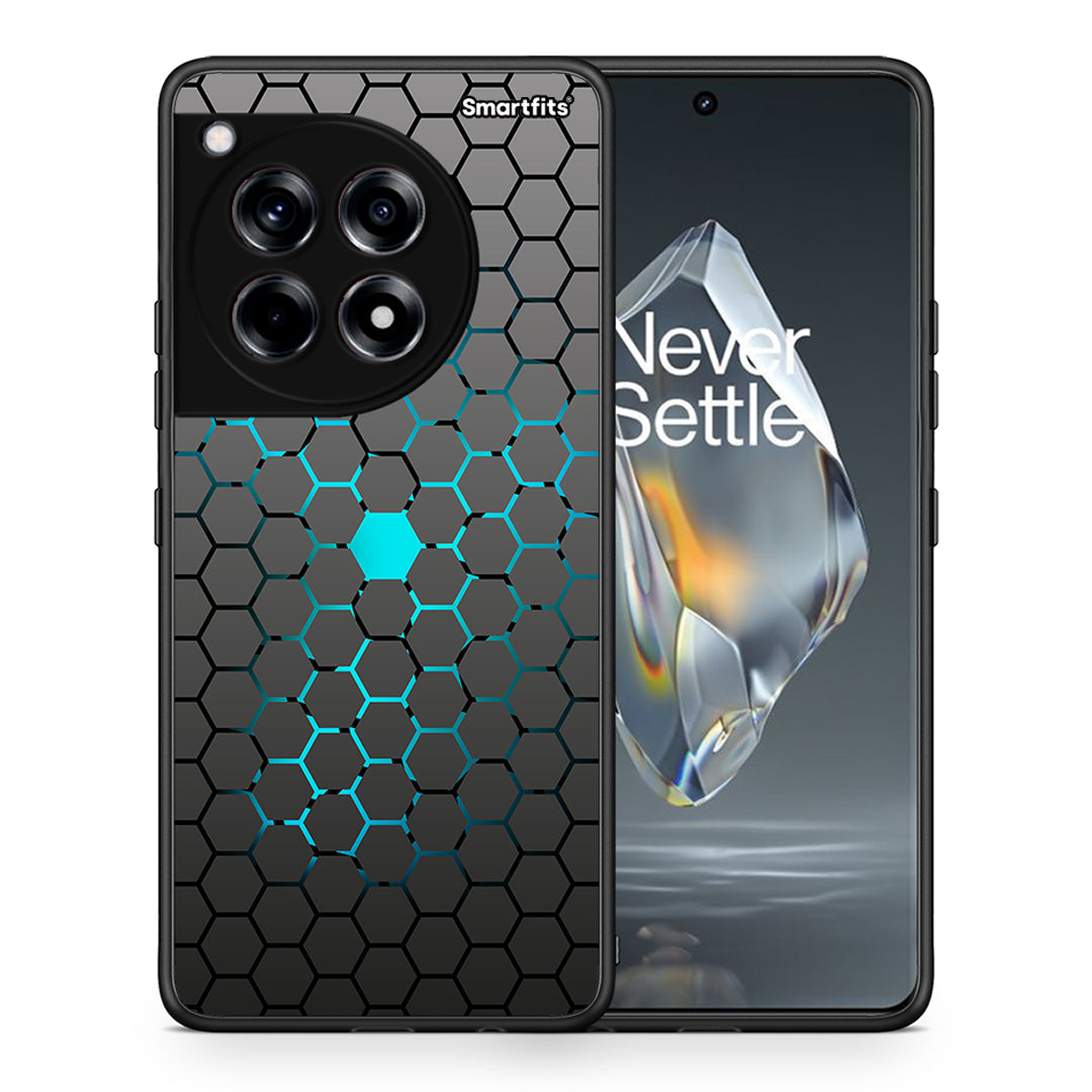Θήκη OnePlus 12R 5G Hexagonal Geometric από τη Smartfits με σχέδιο στο πίσω μέρος και μαύρο περίβλημα | OnePlus 12R 5G Hexagonal Geometric case with colorful back and black bezels