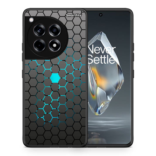 Θήκη OnePlus 12R 5G Hexagonal Geometric από τη Smartfits με σχέδιο στο πίσω μέρος και μαύρο περίβλημα | OnePlus 12R 5G Hexagonal Geometric case with colorful back and black bezels