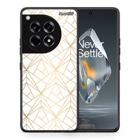Thumbnail for Θήκη OnePlus 12R 5G Luxury White Geometric από τη Smartfits με σχέδιο στο πίσω μέρος και μαύρο περίβλημα | OnePlus 12R 5G Luxury White Geometric case with colorful back and black bezels