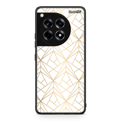 111 - OnePlus 12R 5G Luxury White Geometric case, cover, bumper
