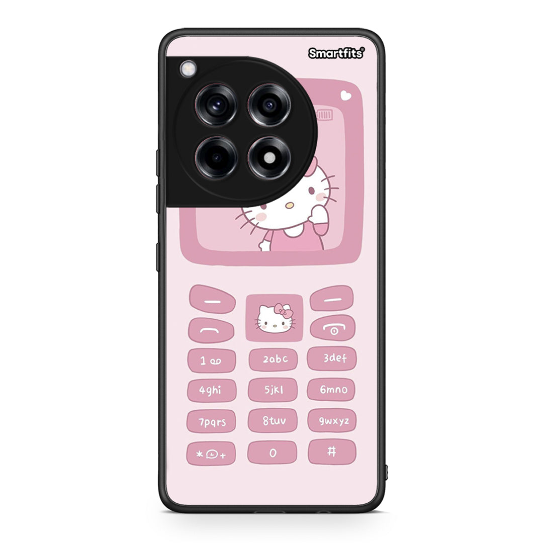 OnePlus 12R 5G Hello Kitten Θήκη Αγίου Βαλεντίνου από τη Smartfits με σχέδιο στο πίσω μέρος και μαύρο περίβλημα | Smartphone case with colorful back and black bezels by Smartfits