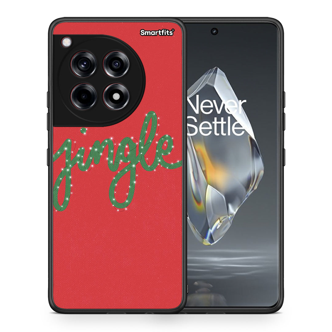 Θήκη OnePlus 12R 5G Jingle Xmas από τη Smartfits με σχέδιο στο πίσω μέρος και μαύρο περίβλημα | OnePlus 12R 5G Jingle Xmas case with colorful back and black bezels