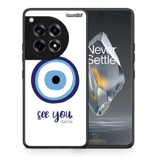 Θήκη OnePlus 12R 5G Karma Says από τη Smartfits με σχέδιο στο πίσω μέρος και μαύρο περίβλημα | OnePlus 12R 5G Karma Says case with colorful back and black bezels