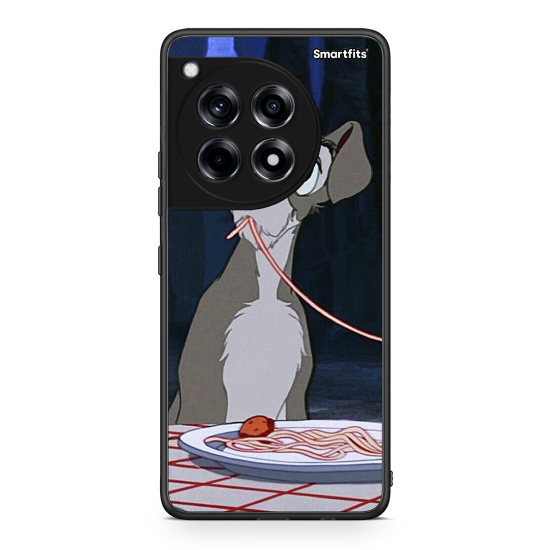 OnePlus 12R 5G Lady And Tramp 1 Θήκη Αγίου Βαλεντίνου από τη Smartfits με σχέδιο στο πίσω μέρος και μαύρο περίβλημα | Smartphone case with colorful back and black bezels by Smartfits