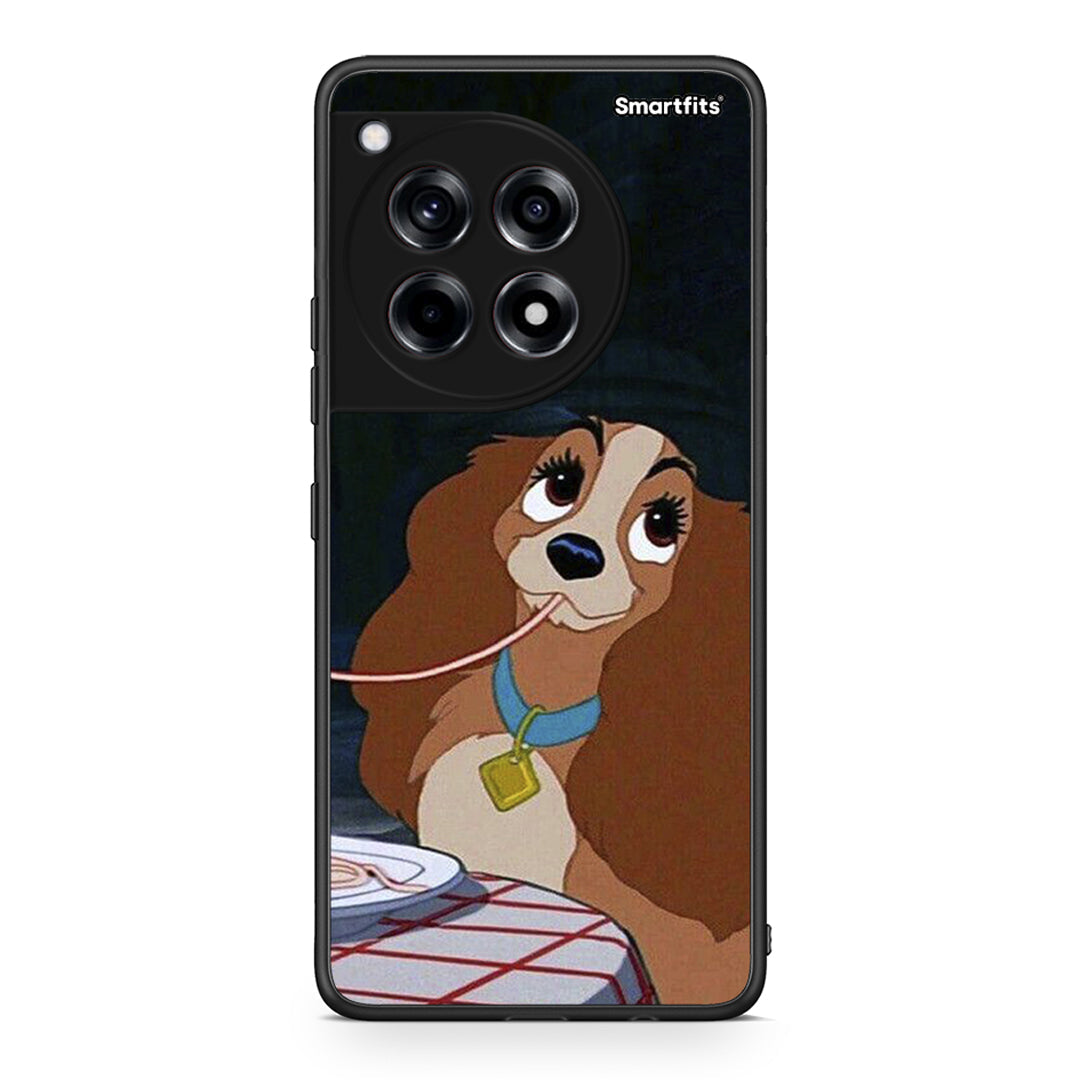 OnePlus 12R 5G Lady And Tramp 2 Θήκη Αγίου Βαλεντίνου από τη Smartfits με σχέδιο στο πίσω μέρος και μαύρο περίβλημα | Smartphone case with colorful back and black bezels by Smartfits