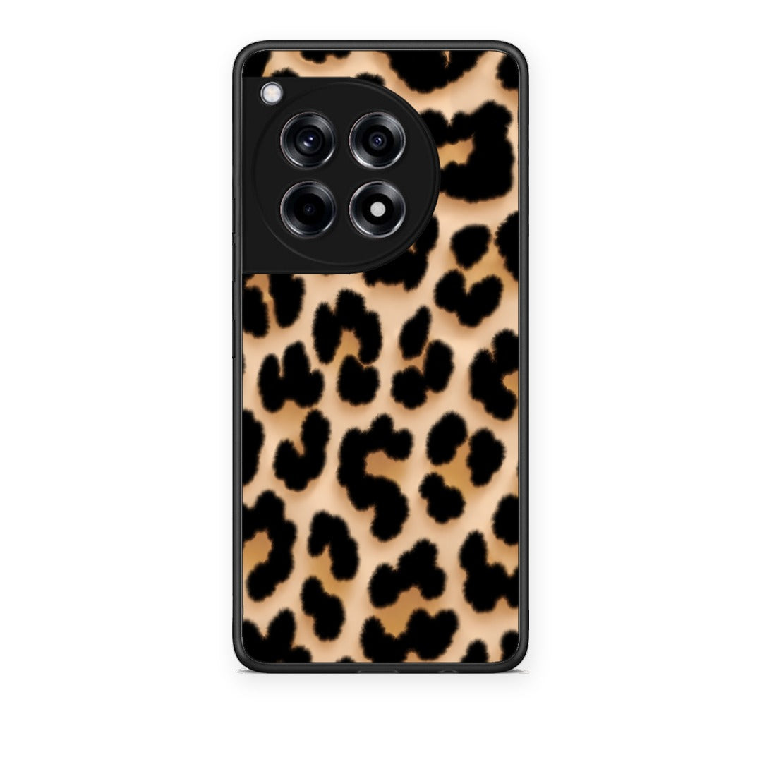 Θήκη OnePlus 12R 5G Leopard Print Tan Large από τη Smartfits με σχέδιο στο πίσω μέρος και μαύρο περίβλημα | OnePlus 12R 5G Leopard Print Tan Large case with colorful back and black bezels