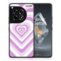 Thumbnail for Θήκη OnePlus 12R 5G Lilac Hearts από τη Smartfits με σχέδιο στο πίσω μέρος και μαύρο περίβλημα | OnePlus 12R 5G Lilac Hearts case with colorful back and black bezels