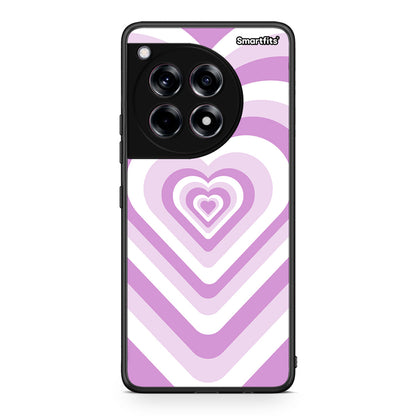 OnePlus 12R 5G Lilac Hearts θήκη από τη Smartfits με σχέδιο στο πίσω μέρος και μαύρο περίβλημα | Smartphone case with colorful back and black bezels by Smartfits