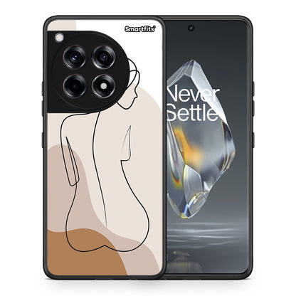 Θήκη OnePlus 12R 5G LineArt Woman από τη Smartfits με σχέδιο στο πίσω μέρος και μαύρο περίβλημα | OnePlus 12R 5G LineArt Woman case with colorful back and black bezels