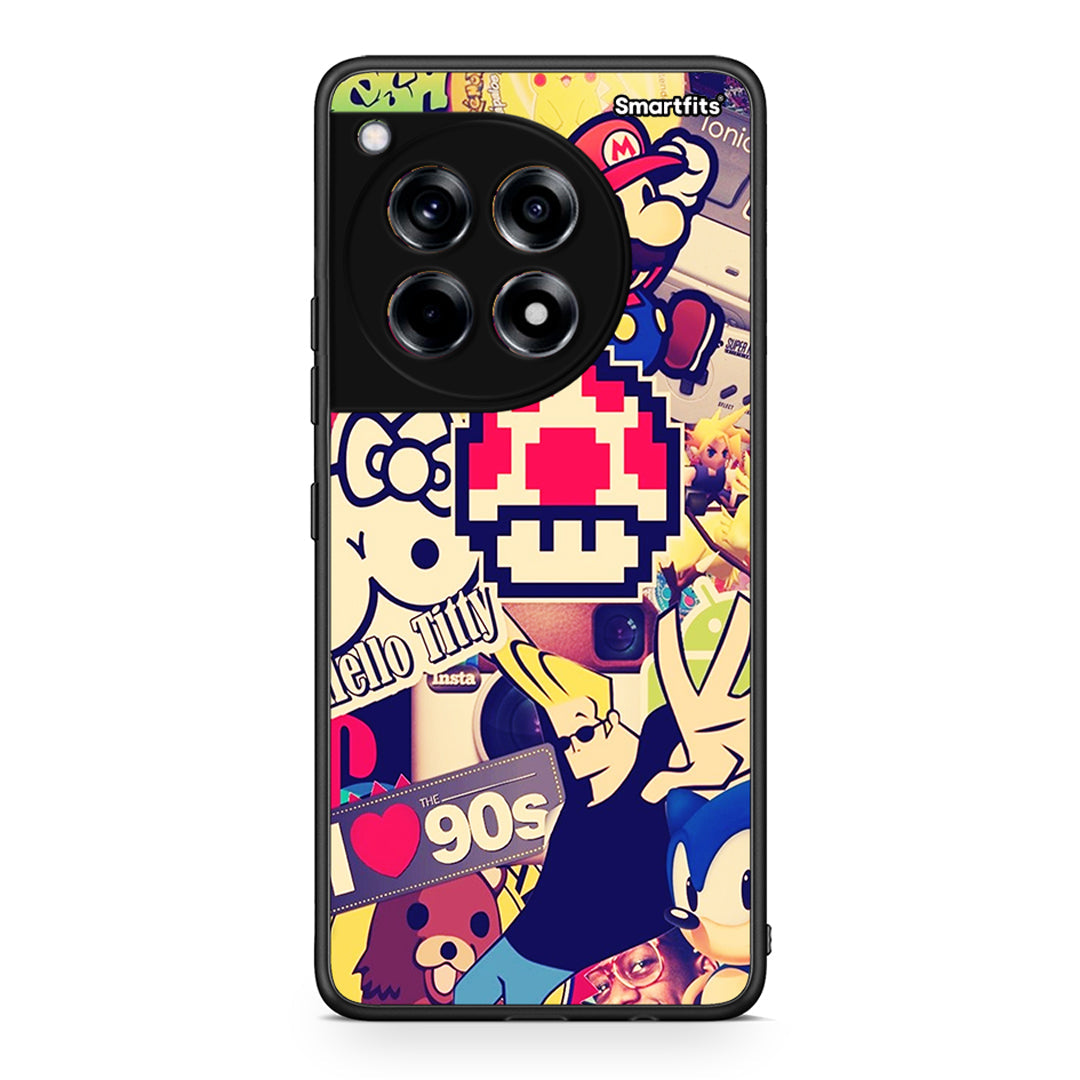 OnePlus 12R 5G Love The 90s θήκη από τη Smartfits με σχέδιο στο πίσω μέρος και μαύρο περίβλημα | Smartphone case with colorful back and black bezels by Smartfits