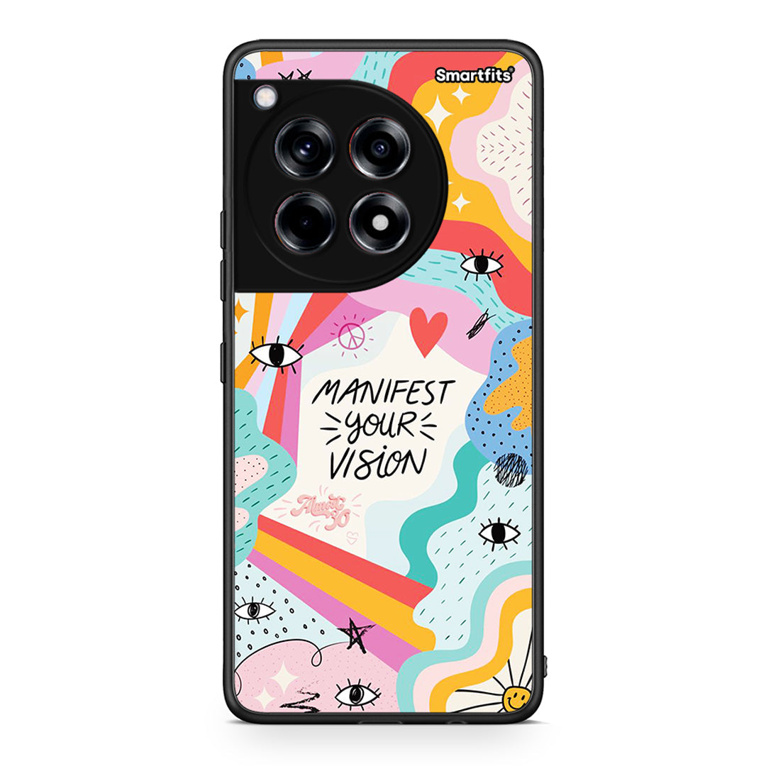 OnePlus 12R 5G Manifest Your Vision θήκη από τη Smartfits με σχέδιο στο πίσω μέρος και μαύρο περίβλημα | Smartphone case with colorful back and black bezels by Smartfits