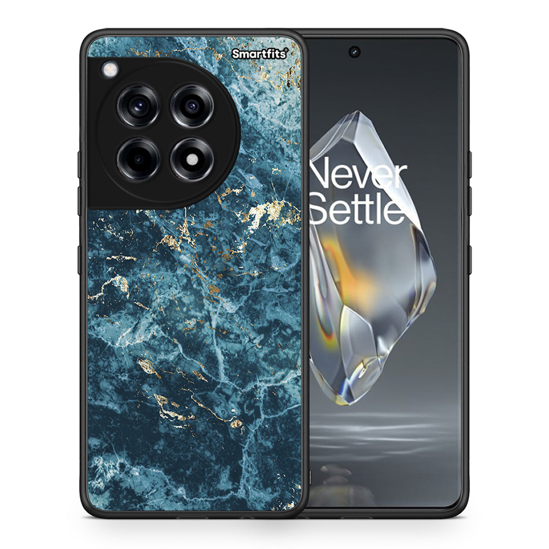 Θήκη OnePlus 12R 5G Marble Blue από τη Smartfits με σχέδιο στο πίσω μέρος και μαύρο περίβλημα | OnePlus 12R 5G Marble Blue case with colorful back and black bezels