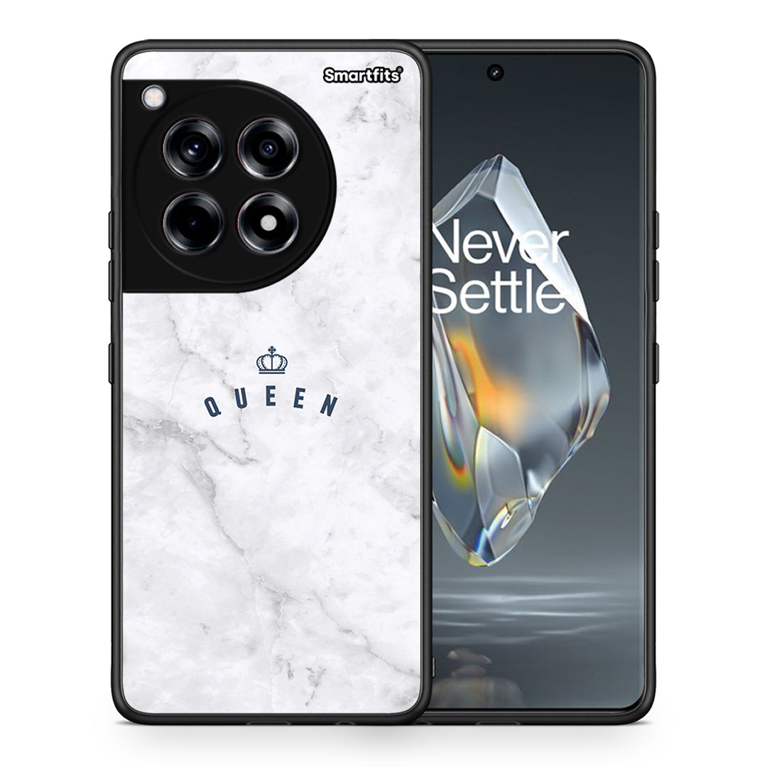 Θήκη OnePlus 12R 5G Queen Marble από τη Smartfits με σχέδιο στο πίσω μέρος και μαύρο περίβλημα | OnePlus 12R 5G Queen Marble case with colorful back and black bezels