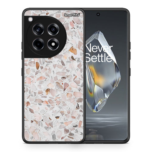 Θήκη OnePlus 12R 5G Marble Terrazzo από τη Smartfits με σχέδιο στο πίσω μέρος και μαύρο περίβλημα | OnePlus 12R 5G Marble Terrazzo case with colorful back and black bezels