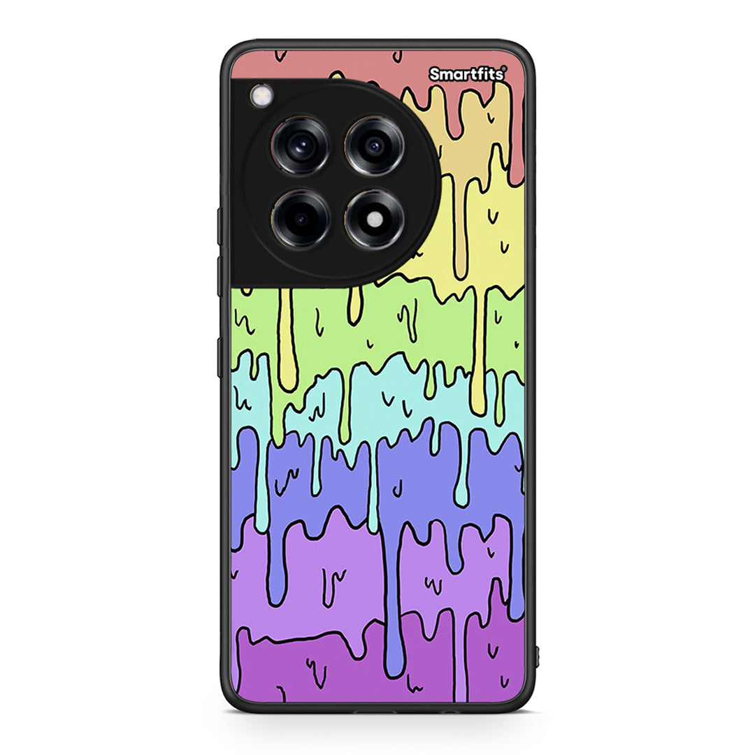 OnePlus 12R 5G Melting Rainbow θήκη από τη Smartfits με σχέδιο στο πίσω μέρος και μαύρο περίβλημα | Smartphone case with colorful back and black bezels by Smartfits