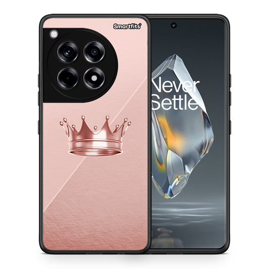 Θήκη OnePlus 12R 5G Crown Minimal από τη Smartfits με σχέδιο στο πίσω μέρος και μαύρο περίβλημα | OnePlus 12R 5G Crown Minimal case with colorful back and black bezels