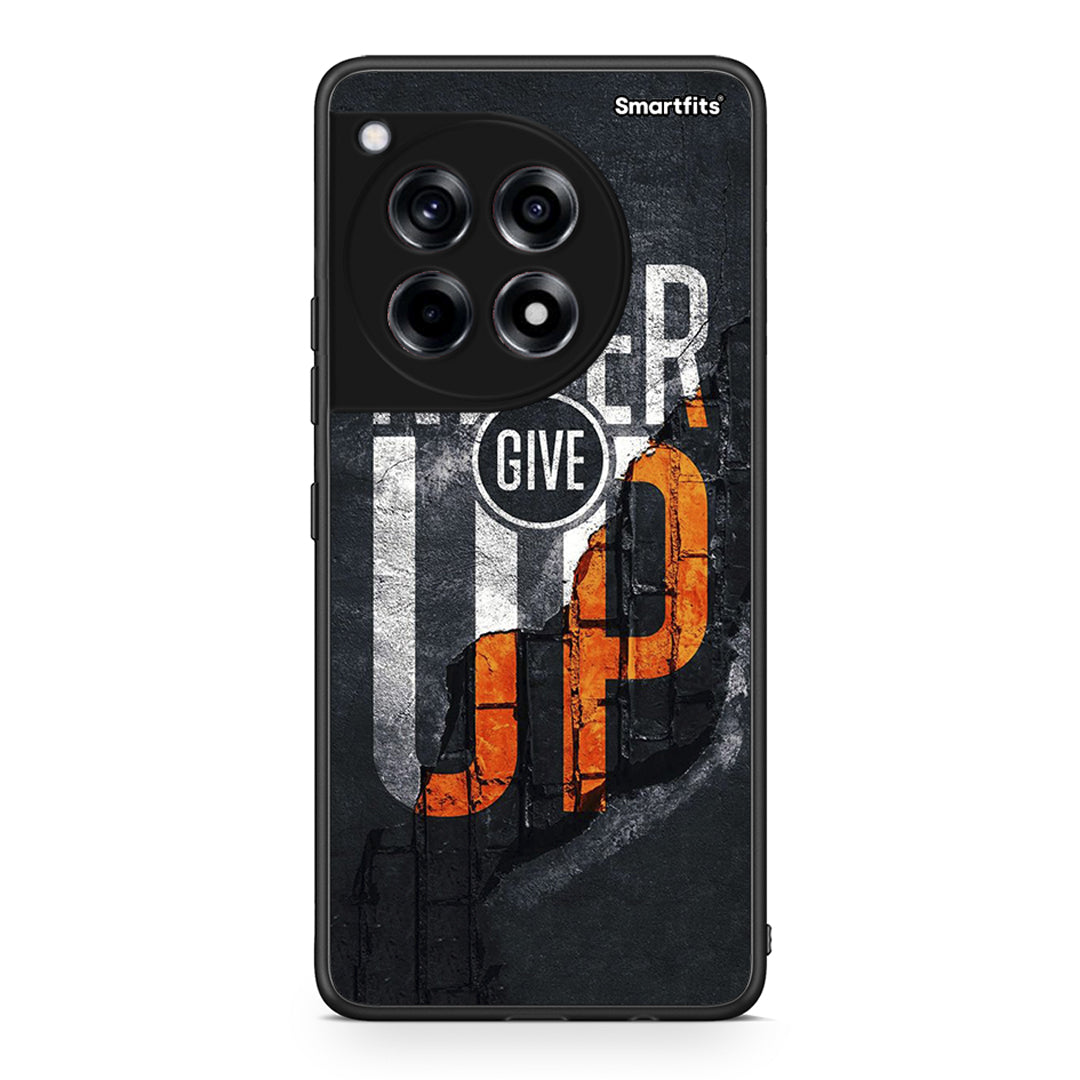 OnePlus 12R 5G Never Give Up Θήκη Αγίου Βαλεντίνου από τη Smartfits με σχέδιο στο πίσω μέρος και μαύρο περίβλημα | Smartphone case with colorful back and black bezels by Smartfits