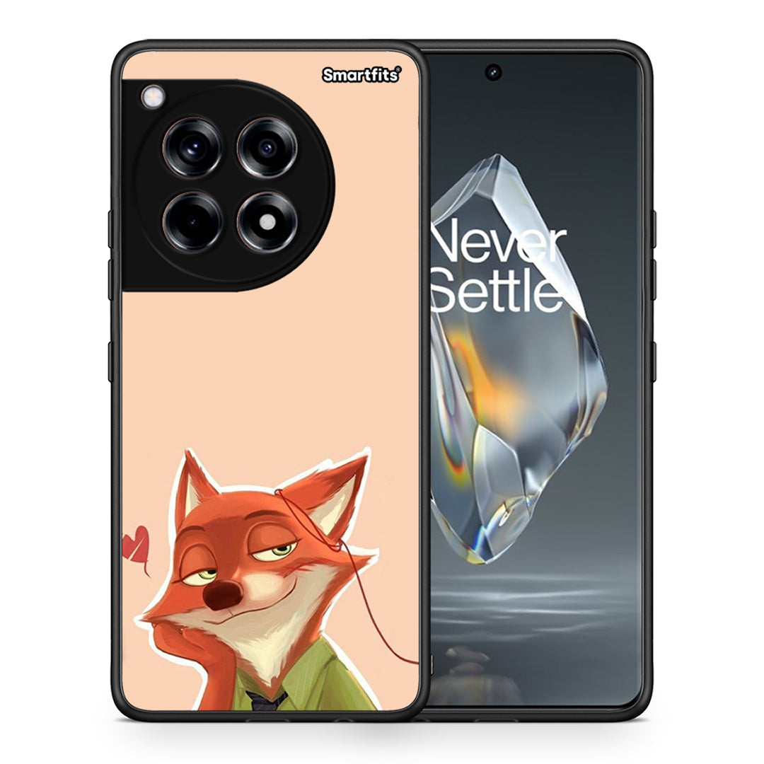 Θήκη OnePlus 12R 5G Nick Wilde And Judy Hopps Love 1 από τη Smartfits με σχέδιο στο πίσω μέρος και μαύρο περίβλημα | OnePlus 12R 5G Nick Wilde And Judy Hopps Love 1 case with colorful back and black bezels