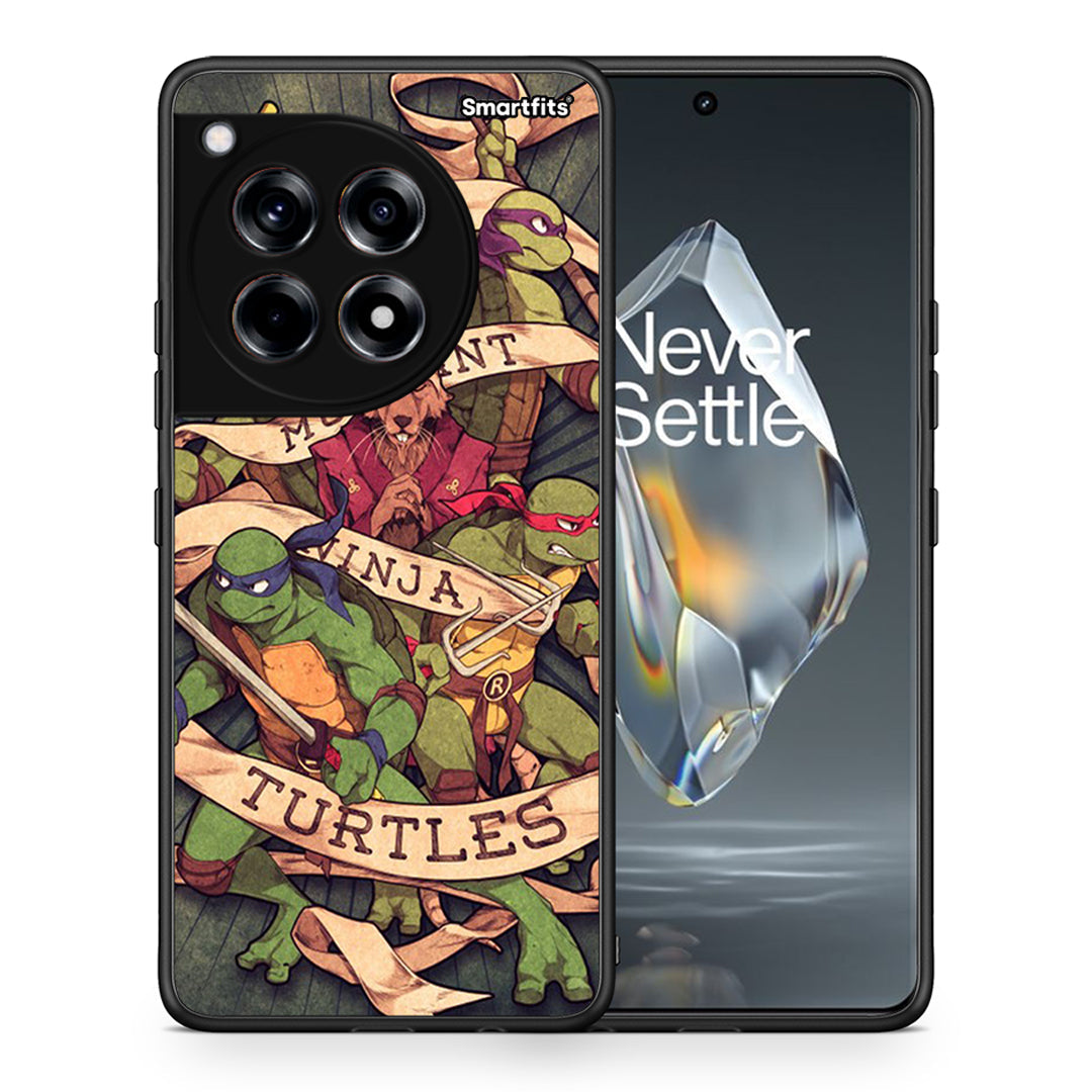 Θήκη OnePlus 12R 5G Ninja Turtles από τη Smartfits με σχέδιο στο πίσω μέρος και μαύρο περίβλημα | OnePlus 12R 5G Ninja Turtles case with colorful back and black bezels